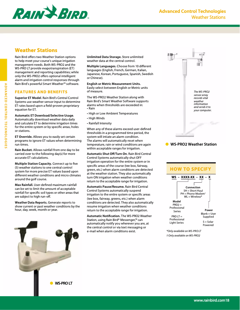 Imagen de la primera página del manual del dispositivo WS-PRO2