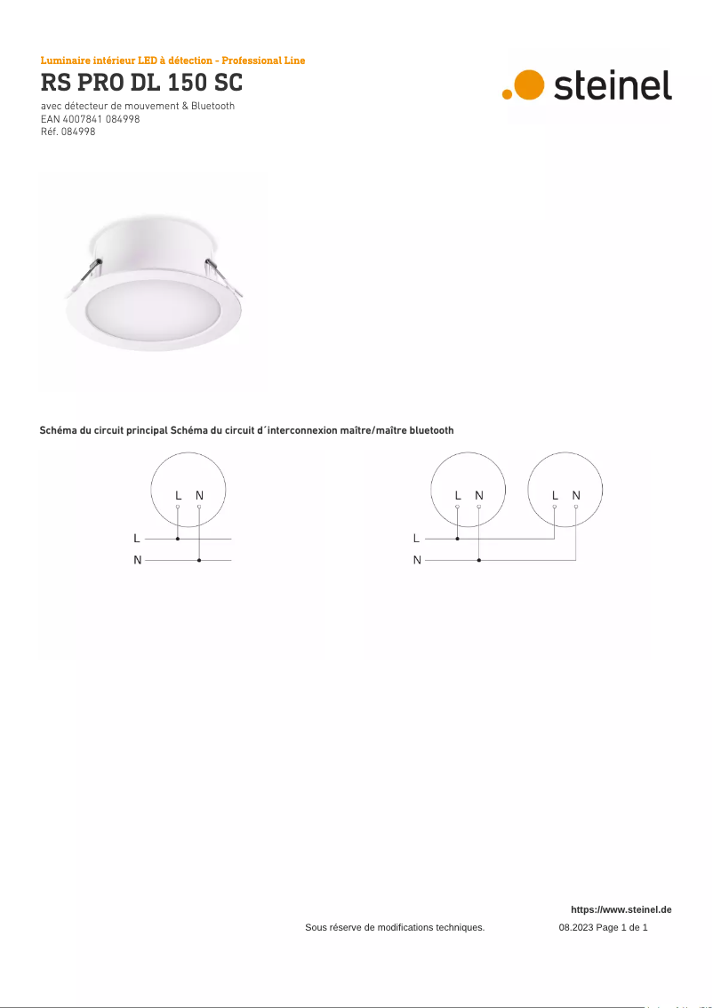 Página 1 del manual Diagrama de cableado Steinel RS PRO DL 150 SC