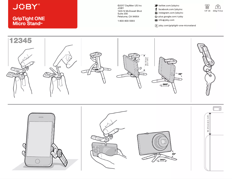 Imagen de la primera página del manual del dispositivo GripTight One Micro Stand
