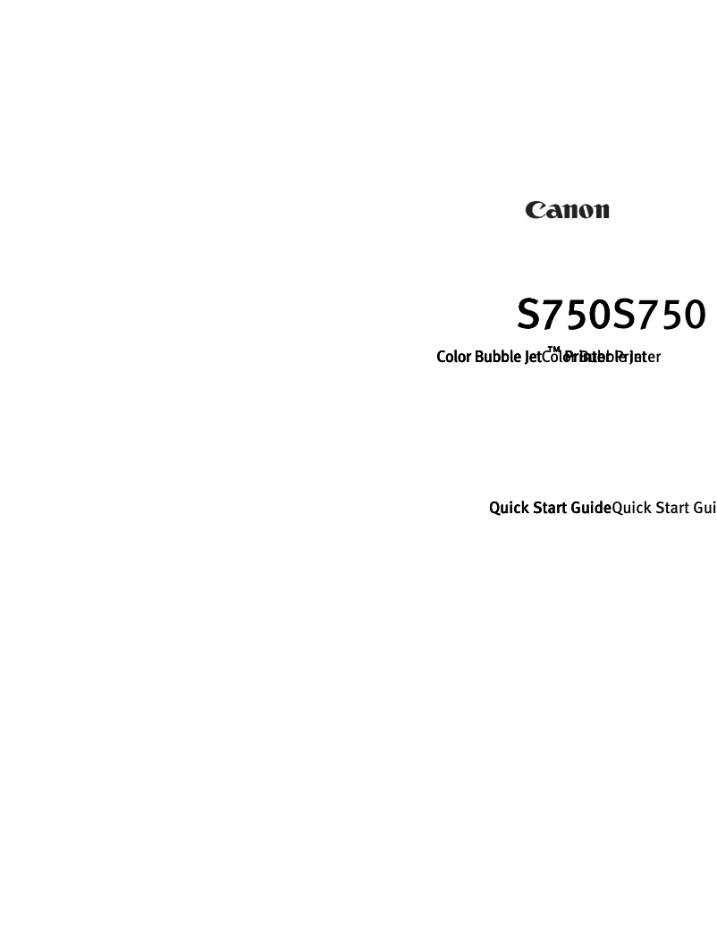 Página 1 del manual Guía de inicio rápido Canon Bubble Jet S750