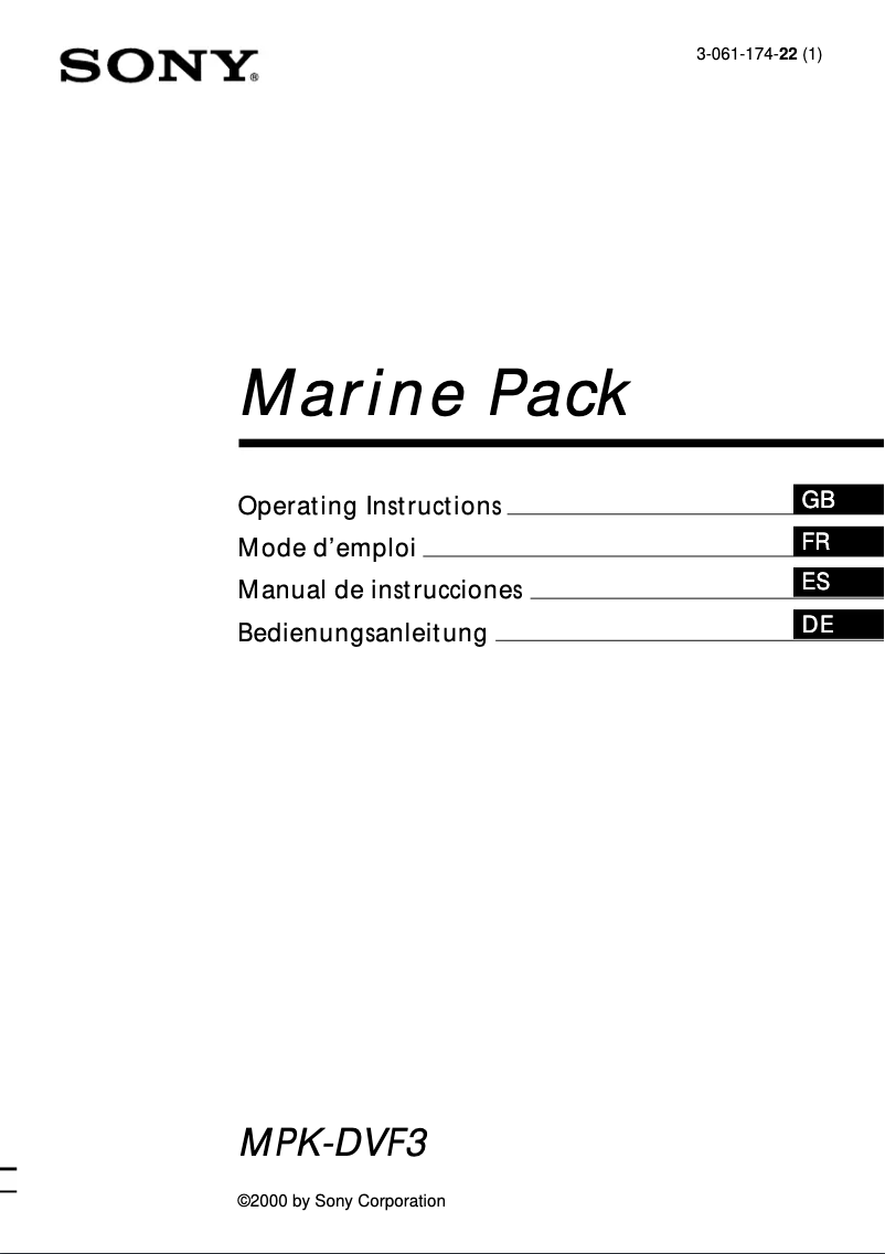 Imagen de la primera página del manual del dispositivo MPK-DVF3