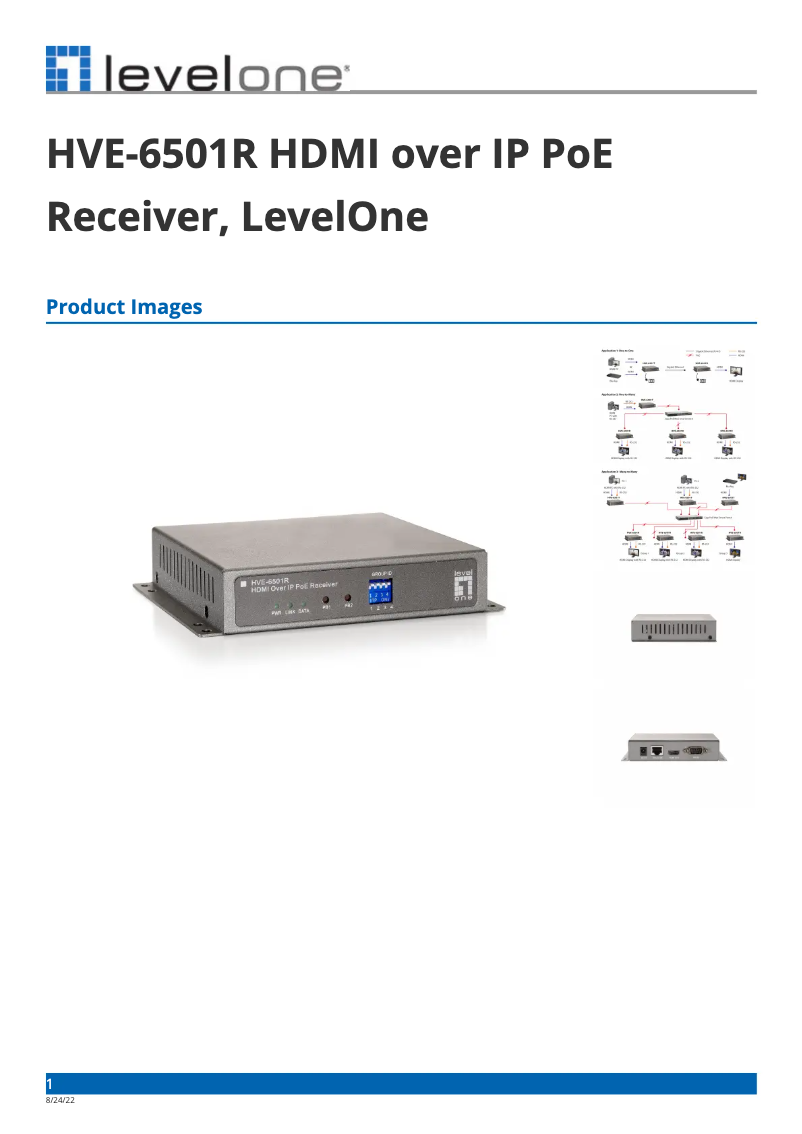 Imagen de la primera página del manual del dispositivo HVE-6501R