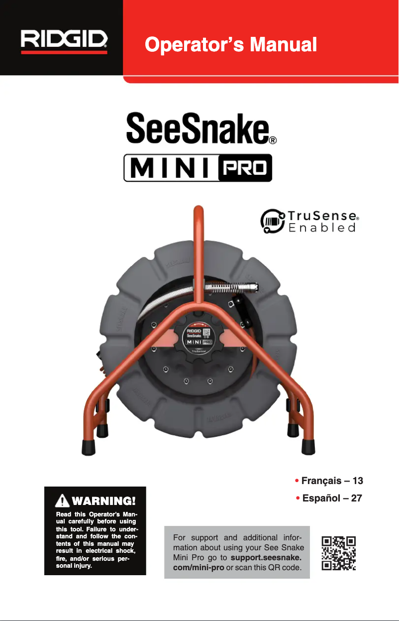 Imagen de la primera página del manual del dispositivo SeeSnake Mini Pro