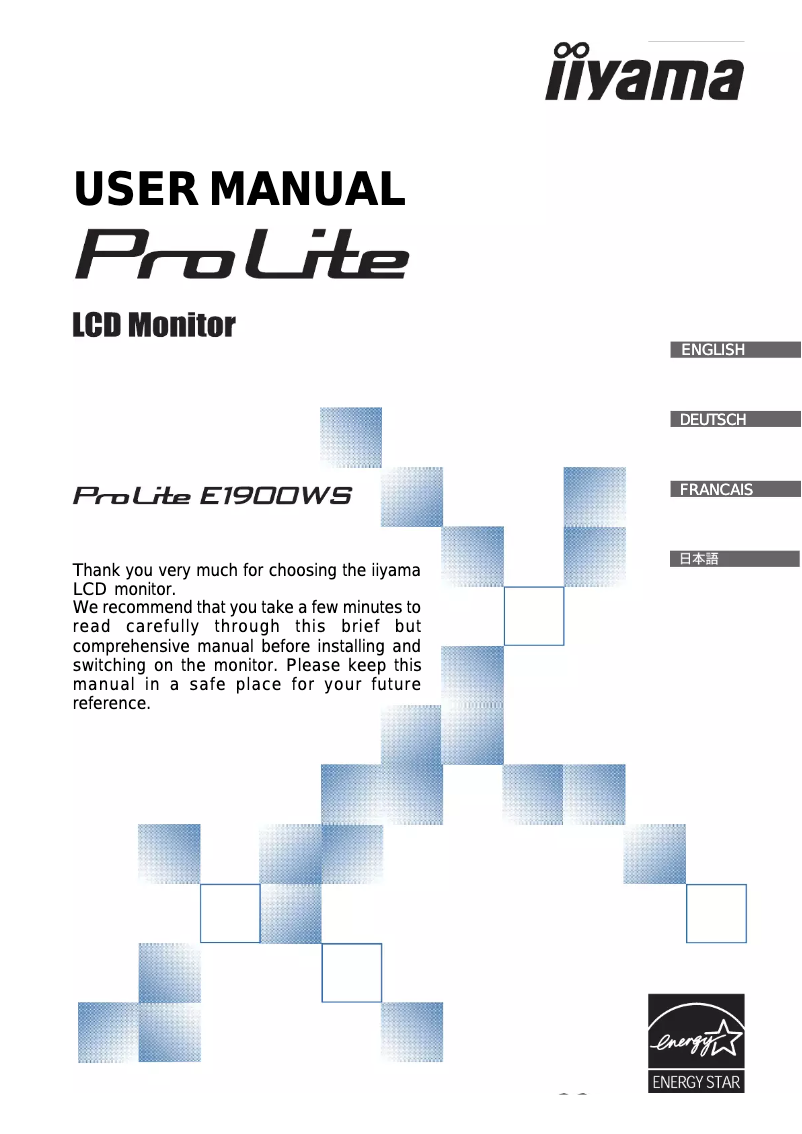 Página nº 1 - Manual de usuario Iiyama ProLite E1900WS