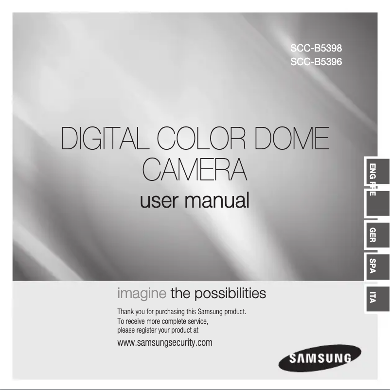 Imagen de la primera página del manual del dispositivo SCC-B5396