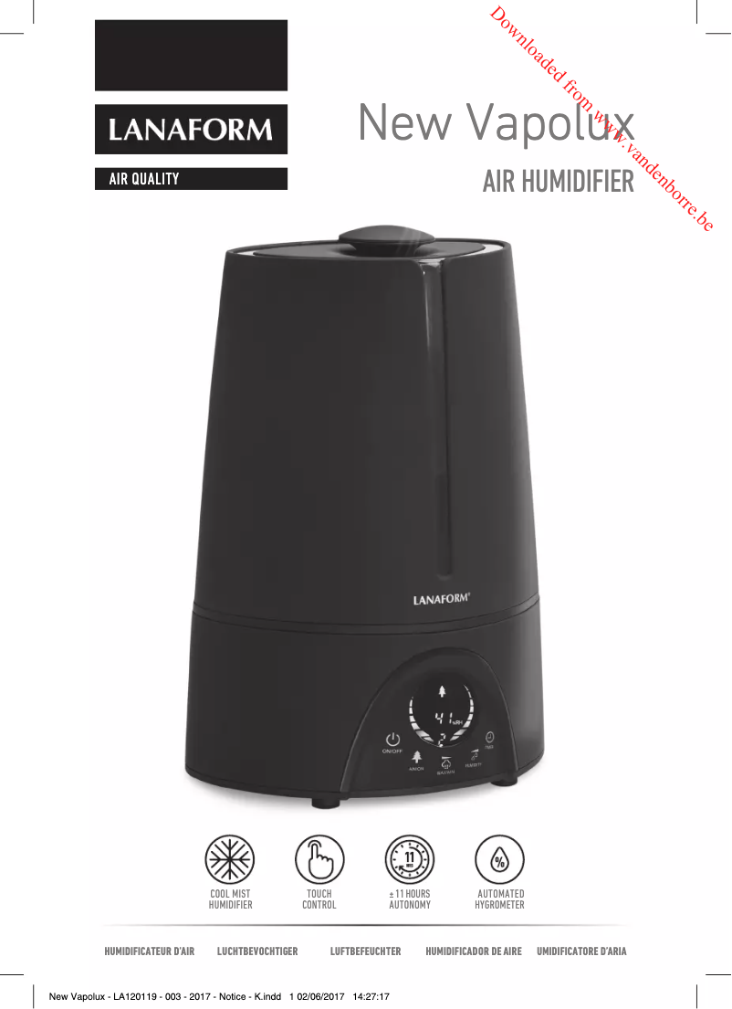 Página 1 del manual Manual de usuario Lanaform New Vapolux LA120119