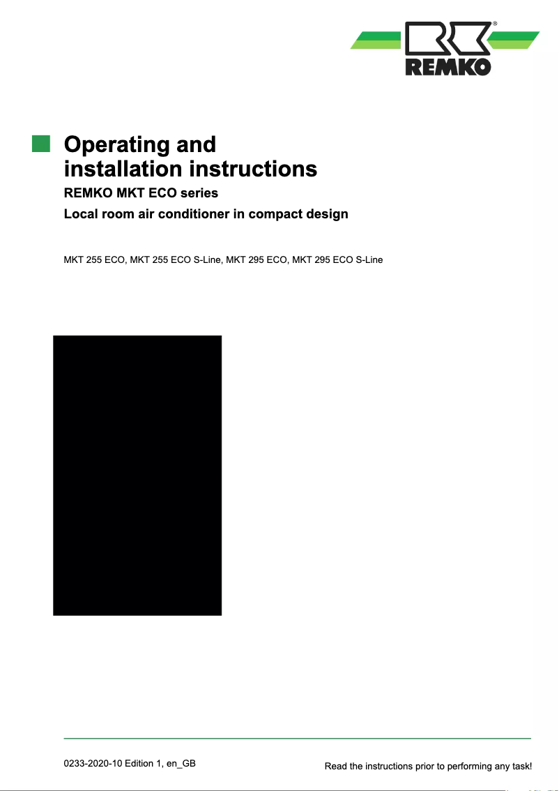 Imagen de la primera página del manual del dispositivo MKT 295 Eco