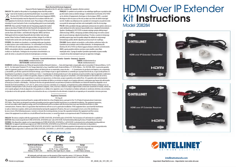 Página 1 del manual Manual de usuario Intellinet 208284