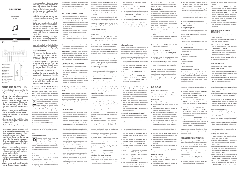 Imagen de la primera página del manual del dispositivo Music 40