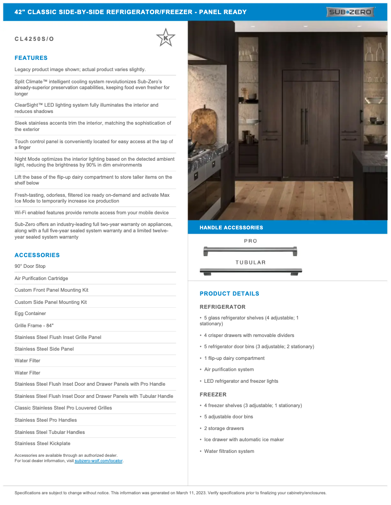 Página 1 del manual Manual de usuario Sub-Zero CL4250O