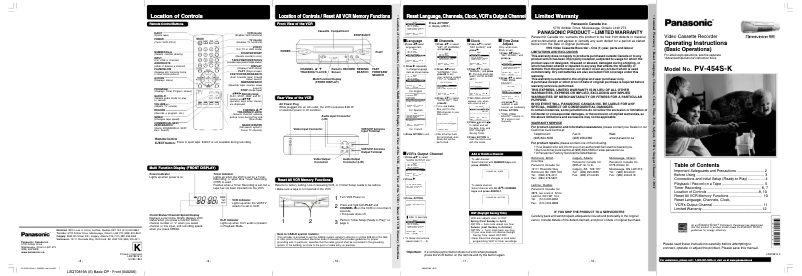 Página nº 1 - Manual de usuario Panasonic PV-454SK