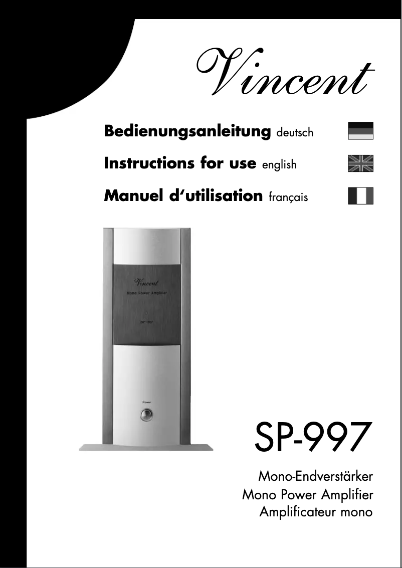 Página 1 del manual Manual de usuario Vincent SP-997