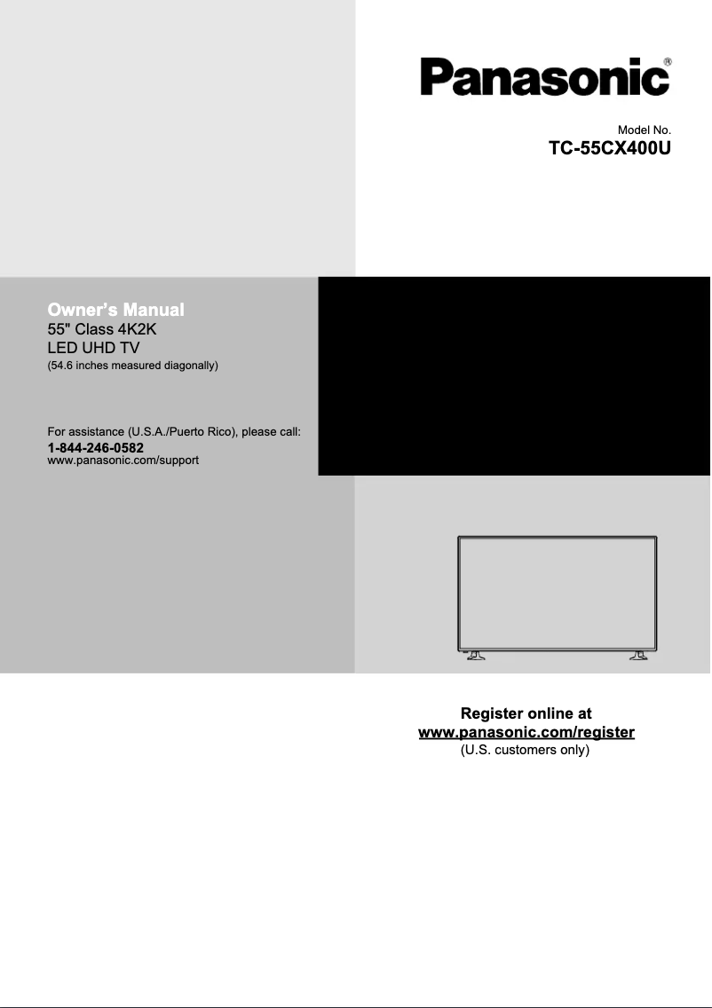 Imagen de la primera página del manual del dispositivo Viera TC-55CX400