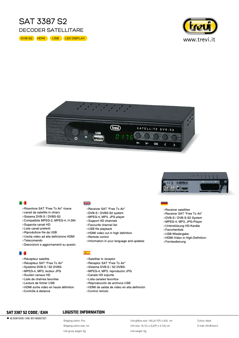 Imagen de la primera página del manual del dispositivo SAT 3387 S2