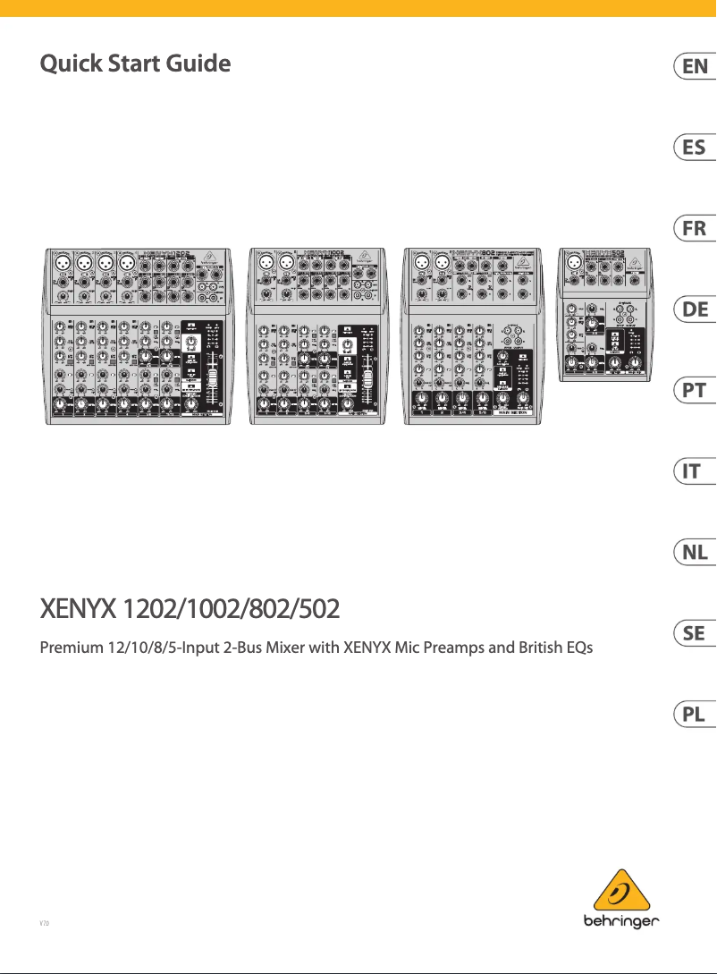 Página 1 del manual Guía de inicio rápido Behringer Xenyx 802