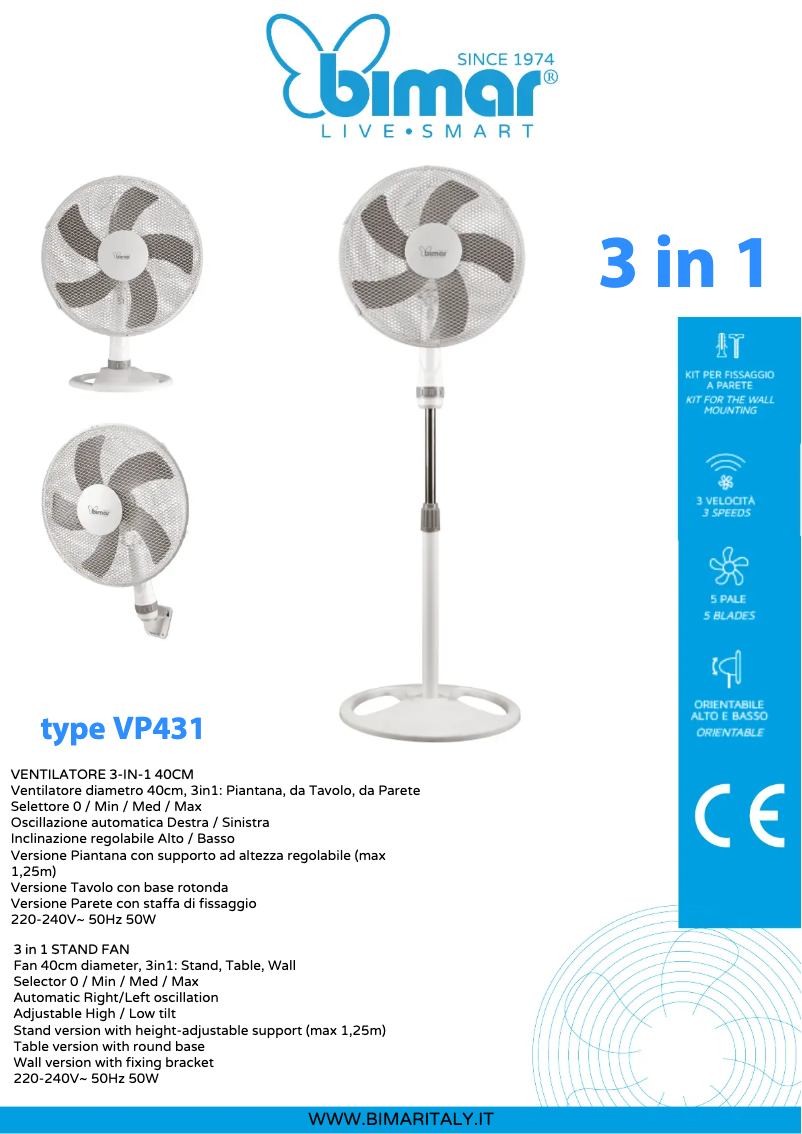 Página 1 del manual Ficha técnica Bimar VP431