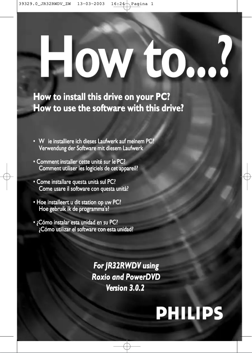 Imagen de la primera página del manual del dispositivo JR32RWDVK