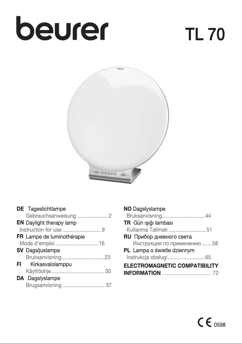 Imagen de la primera página del manual del dispositivo TL 70