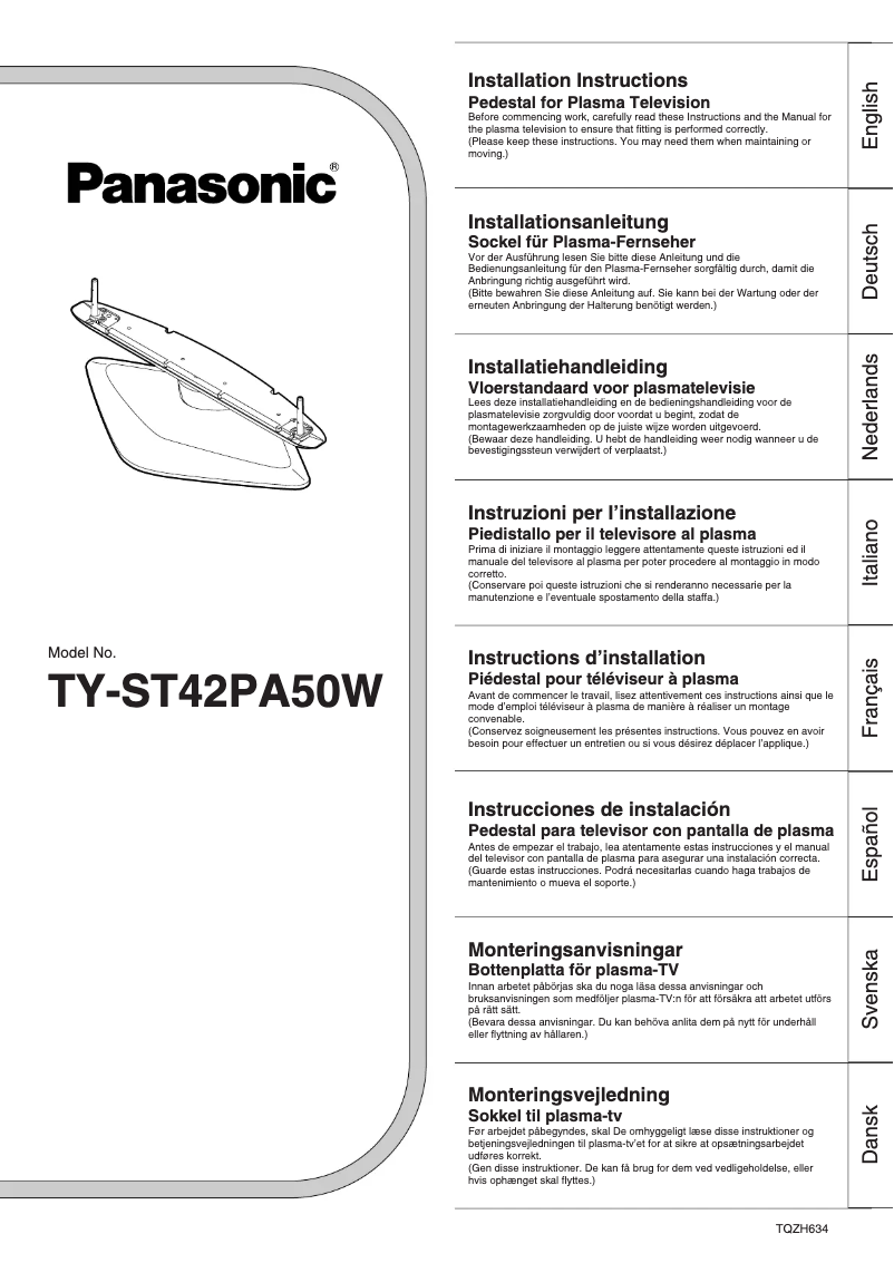 Página 1 del manual Manual de usuario Panasonic TY-ST42PA50