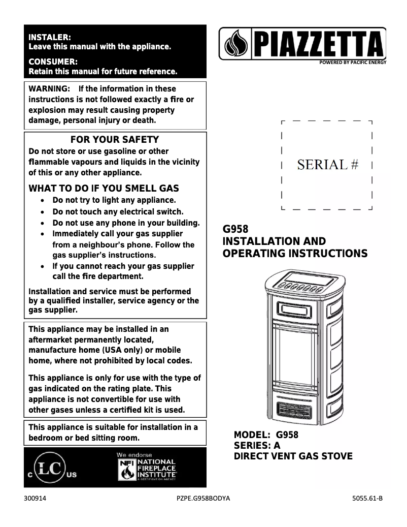 Imagen de la primera página del manual del dispositivo G958