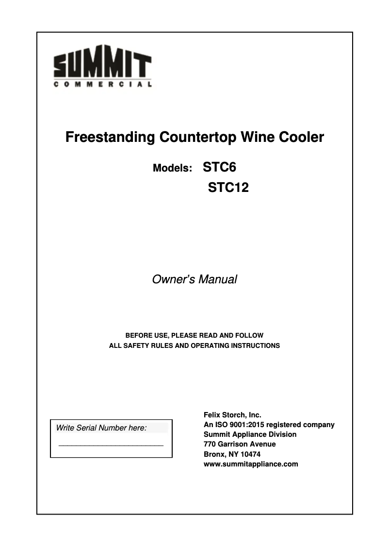 Imagen de la primera página del manual del dispositivo STC6