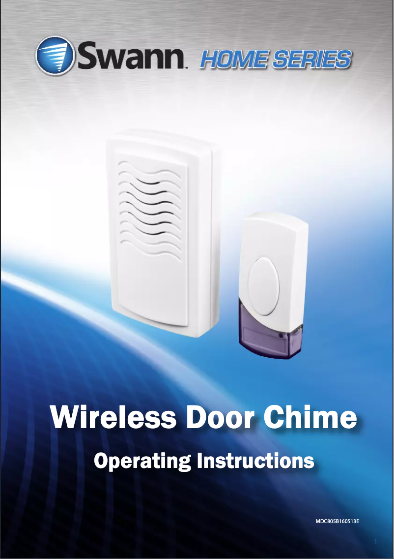 Imagen de la primera página del manual del dispositivo SWHOM-DC805B