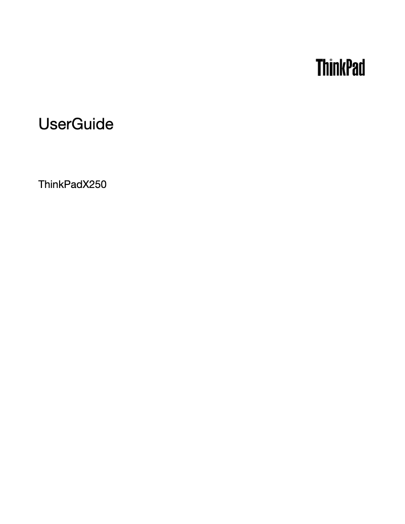 Imagen de la primera página del manual del dispositivo ThinkPad X250