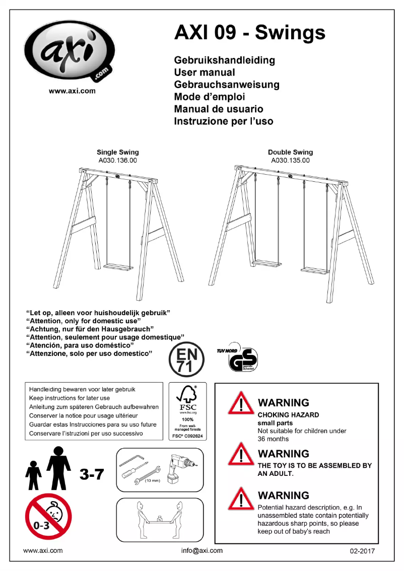 Página 1 del manual Manual de usuario AXI Single