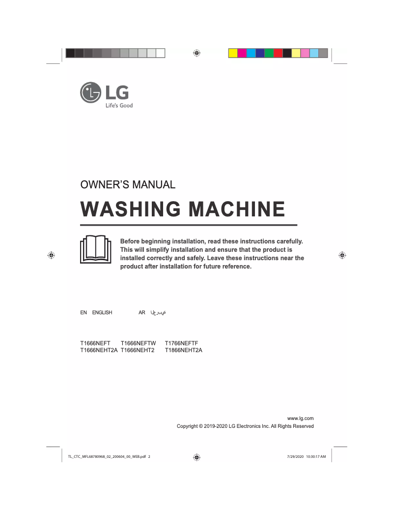 Página nº 1 - Manual de usuario LG T1666NEHT2A