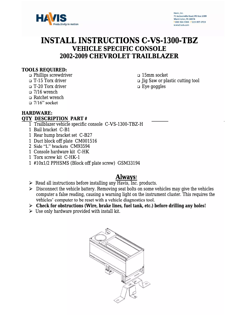 Imagen de la primera página del manual del dispositivo C-VS-1300-TBZ