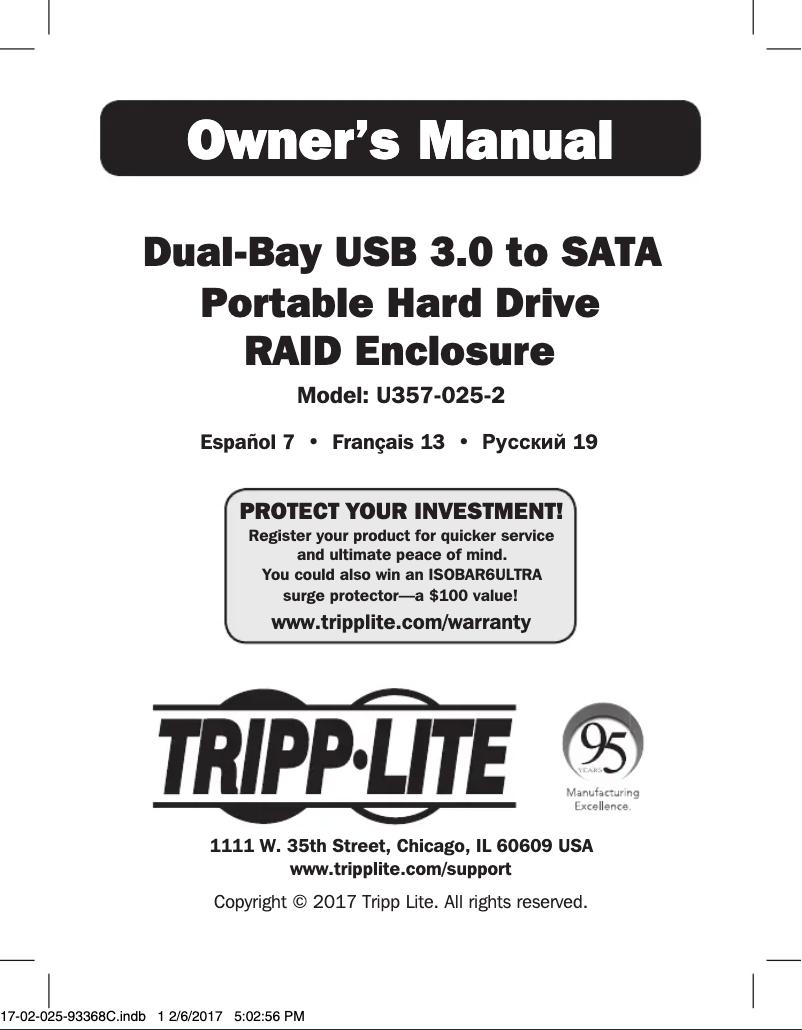 Imagen de la primera página del manual del dispositivo U357-025-2