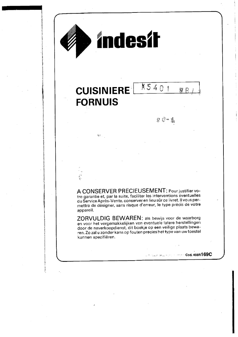 Página 1 del manual Manual de usuario Indesit K5401WBI