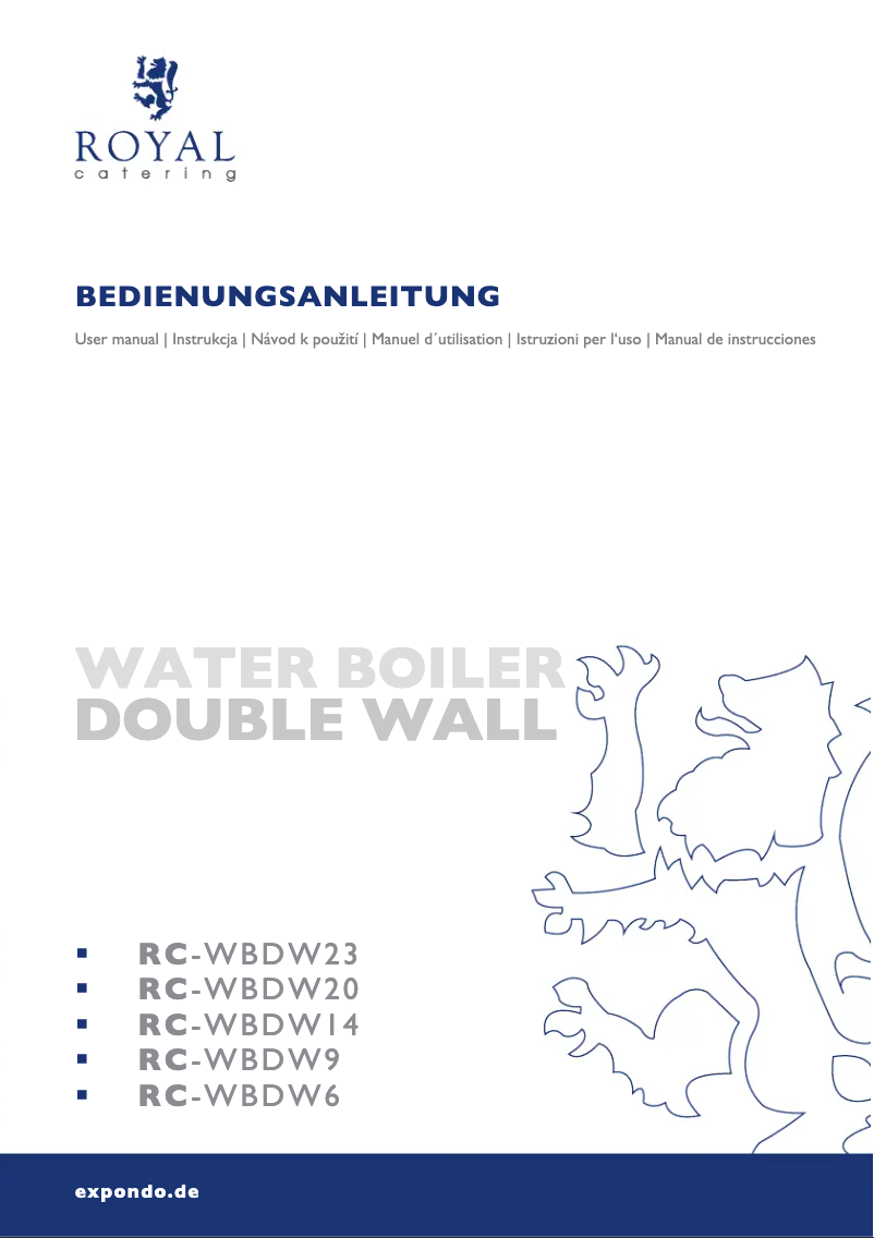 Imagen de la primera página del manual del dispositivo RC-WBDW20