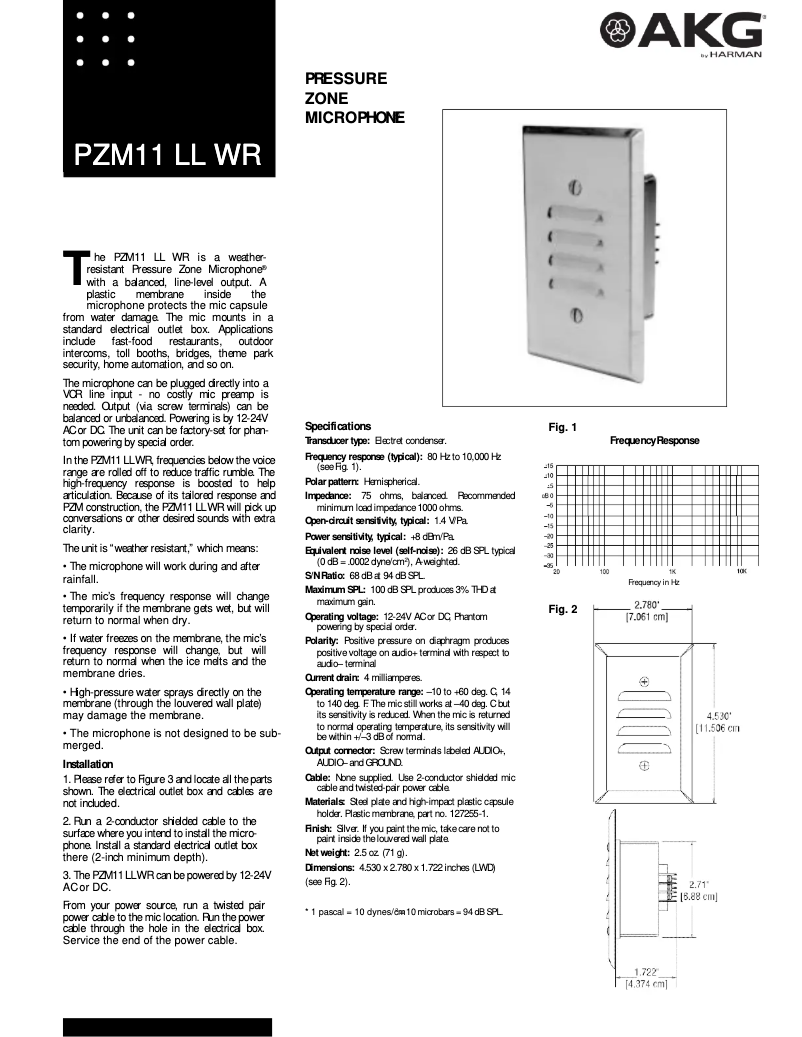 Imagen de la primera página del manual del dispositivo PZM-11LLWR