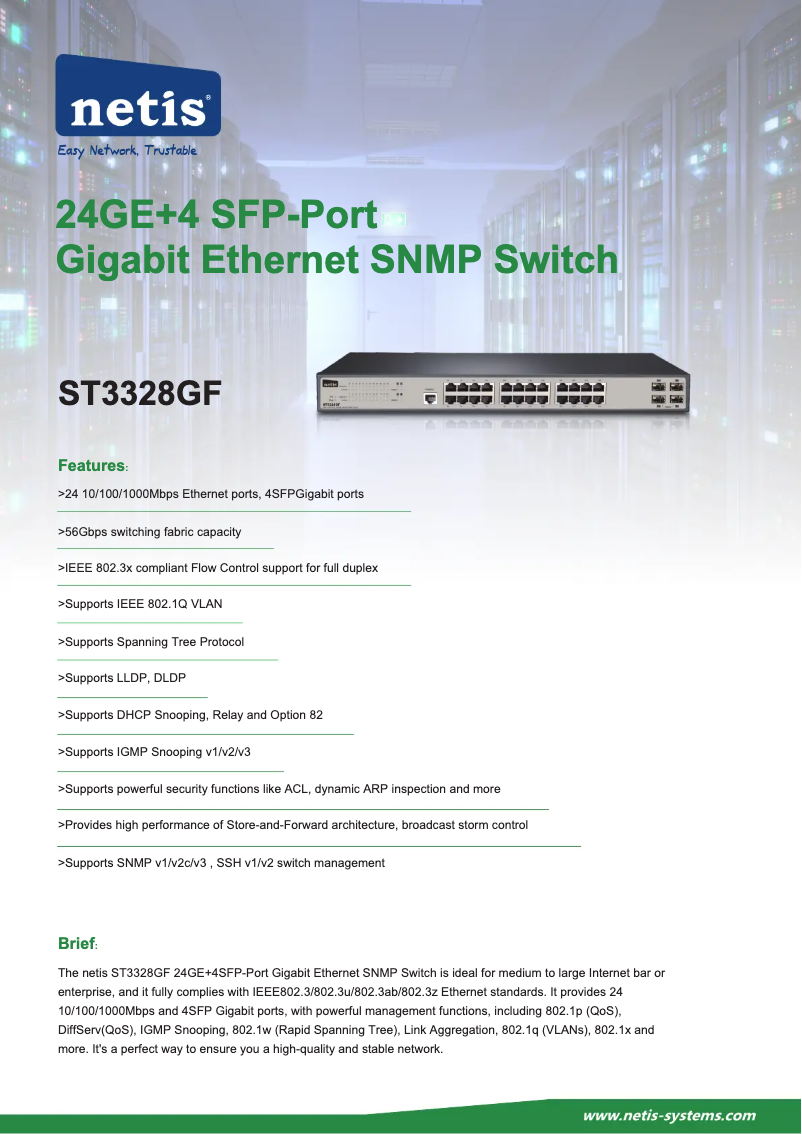 Página 1 del manual Manual de usuario Netis ST3328GF