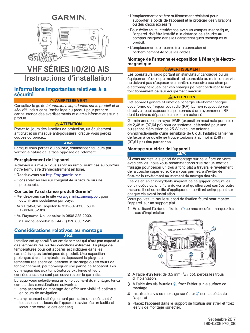 Imagen de la primera página del manual del dispositivo VHF 110i