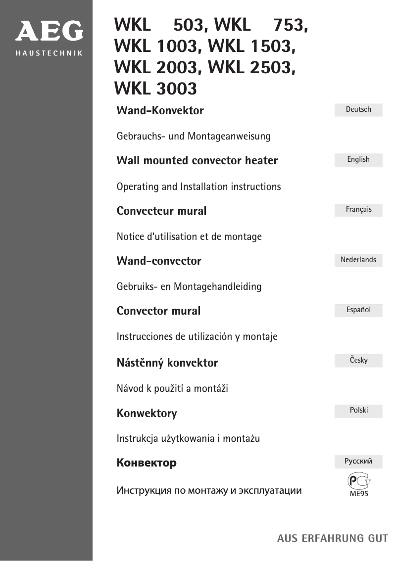 Página 1 del manual Manual de usuario AEG WKL 2003