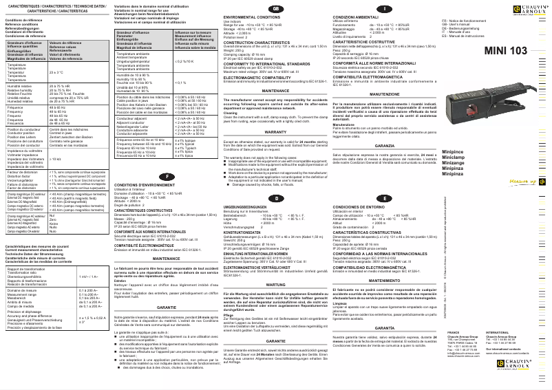 Imagen de la primera página del manual del dispositivo MINI 103