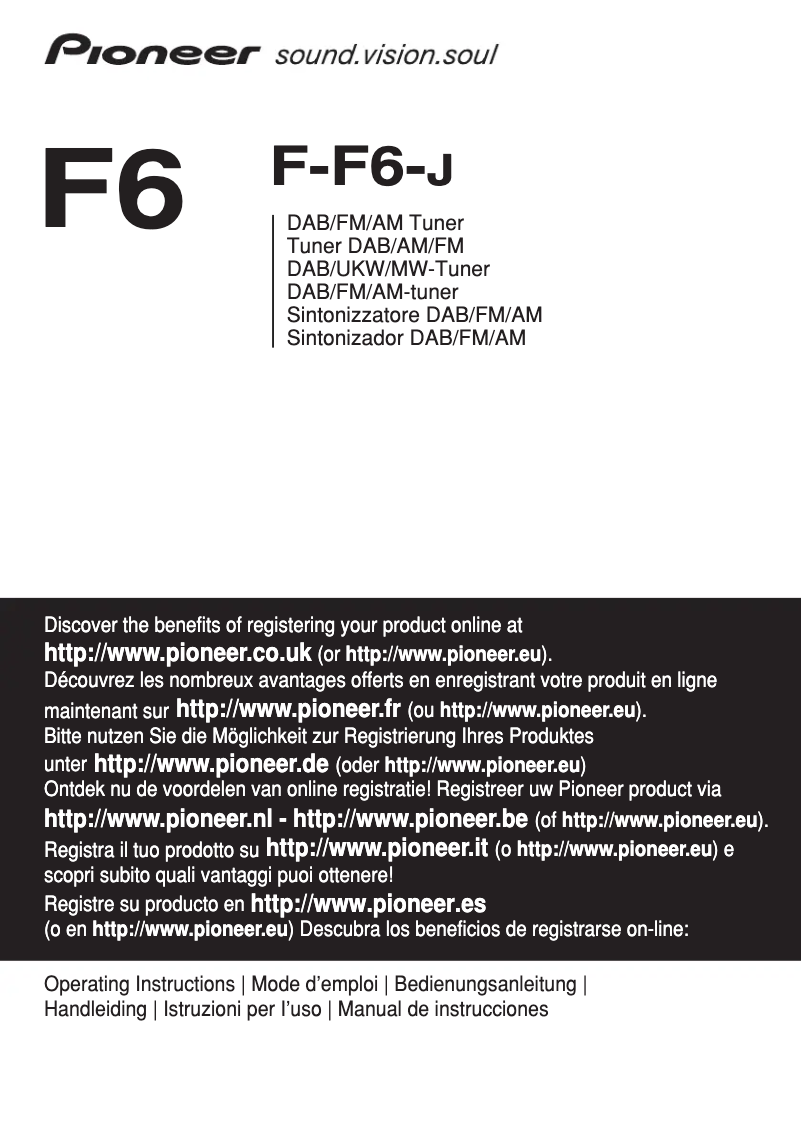 Página nº 1 - Manual de usuario Pioneer F-F6-J