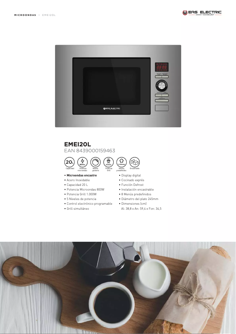 Página 1 del manual Ficha técnica EAS Electric EMEI20L