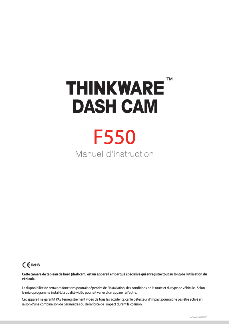 Imagen de la primera página del manual del dispositivo F550