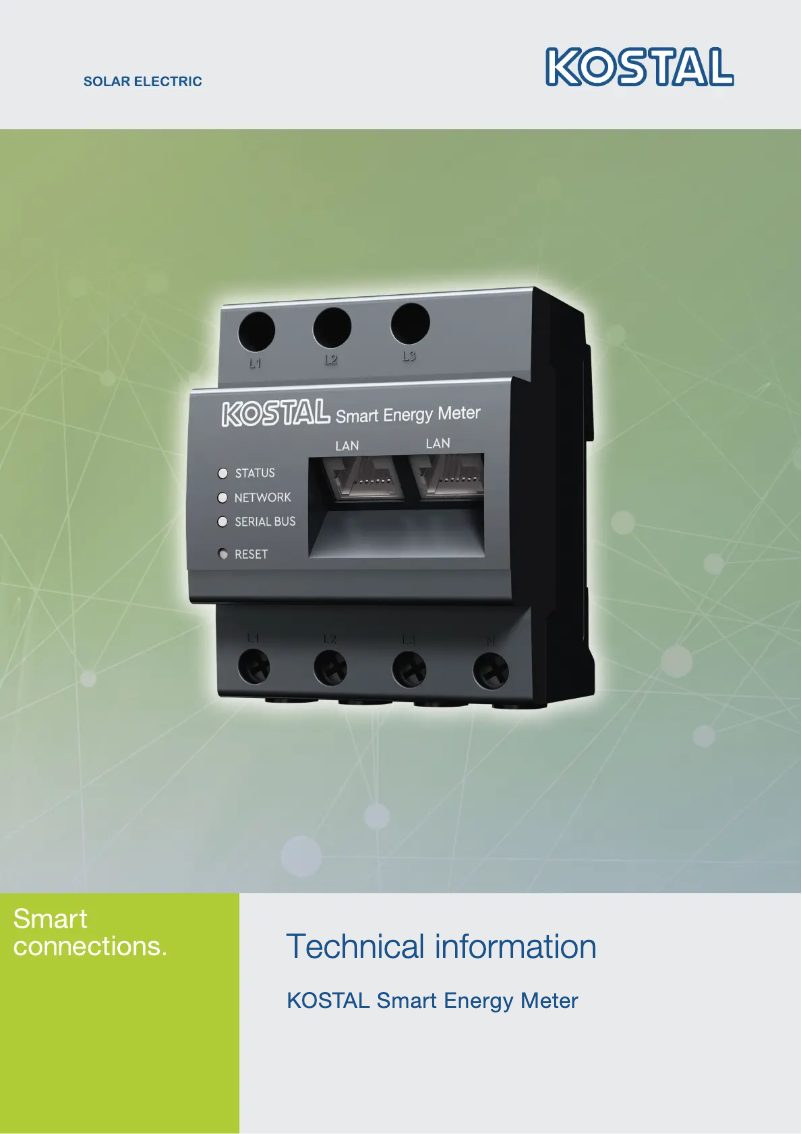 Página 1 del manual Ficha técnica Kostal Smart Energy Meter