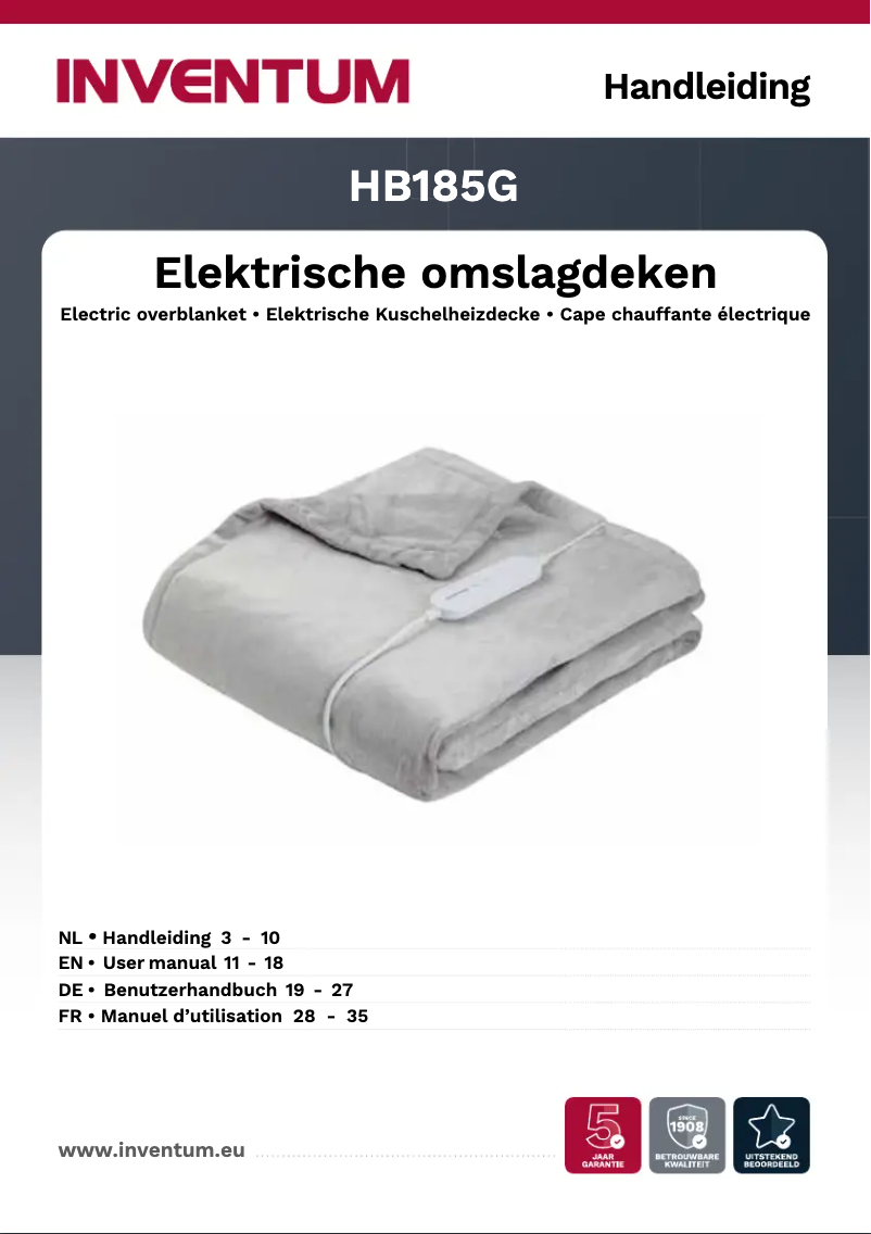 Imagen de la primera página del manual del dispositivo HB185G