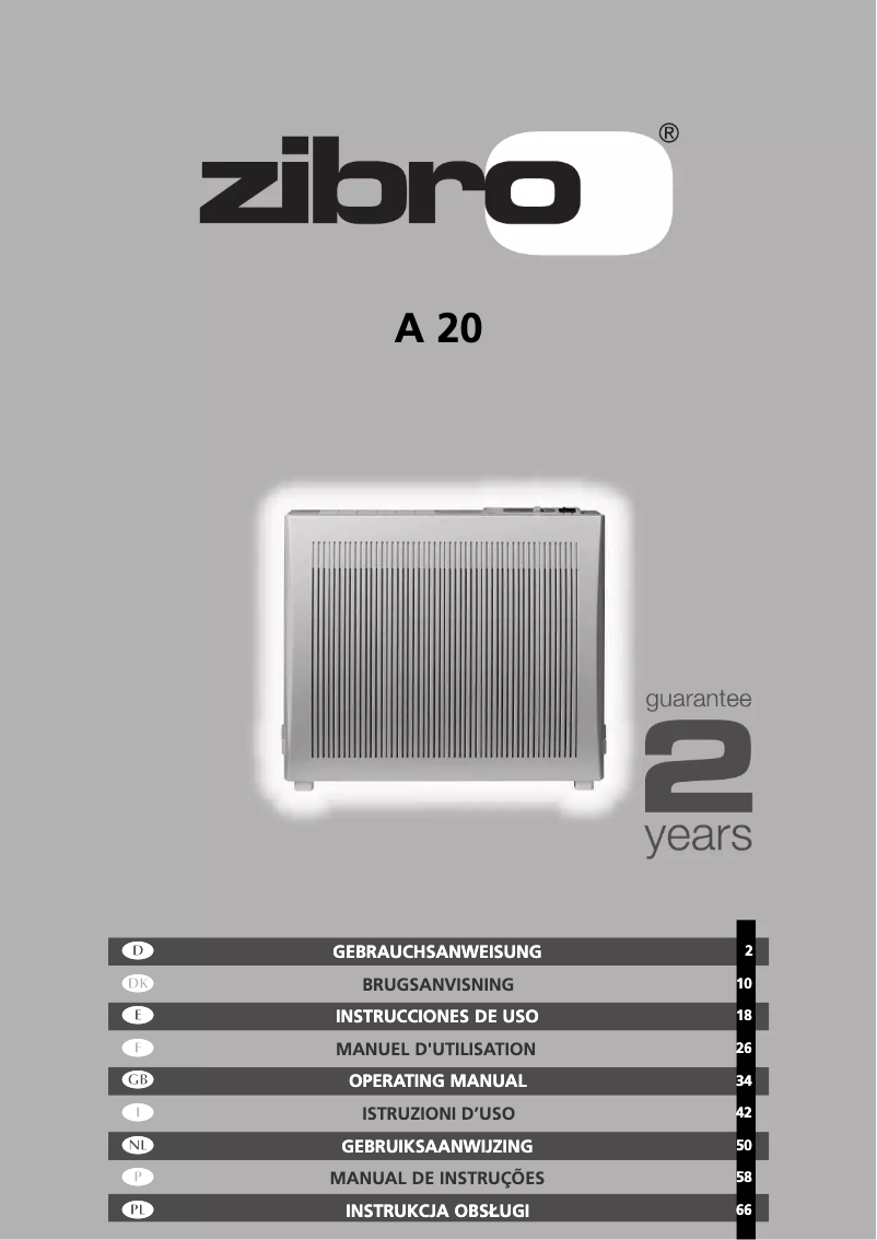 Imagen de la primera página del manual del dispositivo A 20