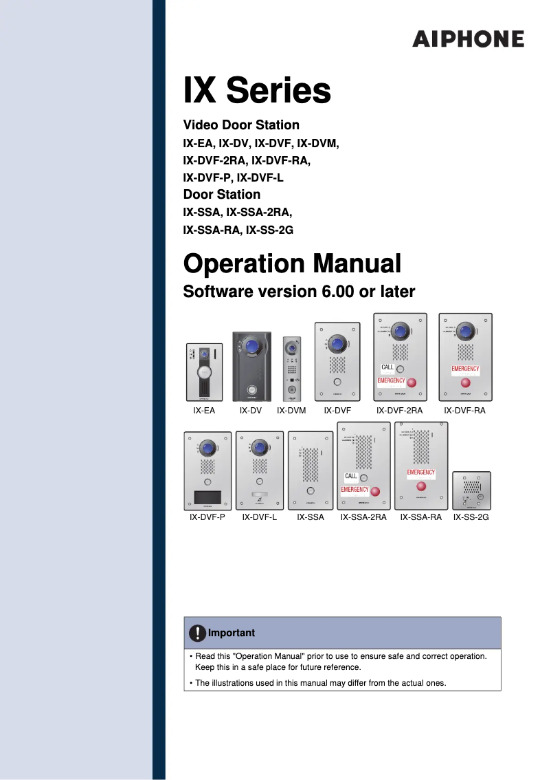 Imagen de la primera página del manual del dispositivo IX-DV
