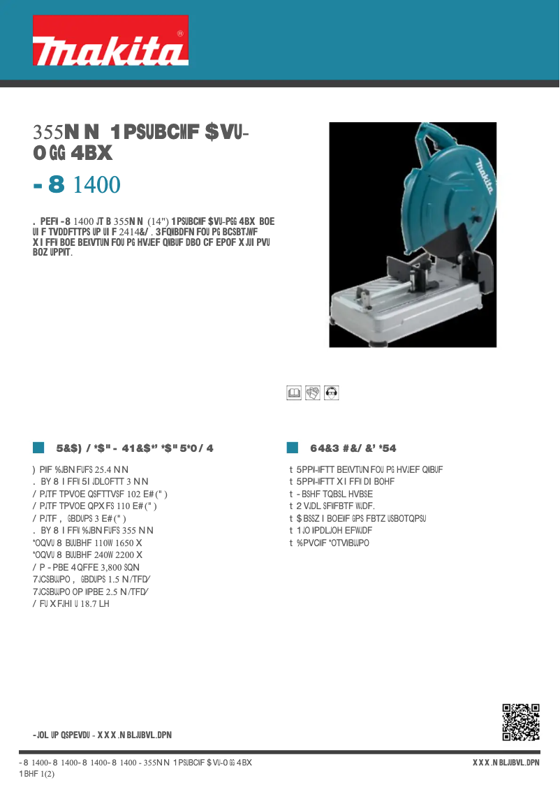 Página nº 1 - Ficha técnica Makita LW1400