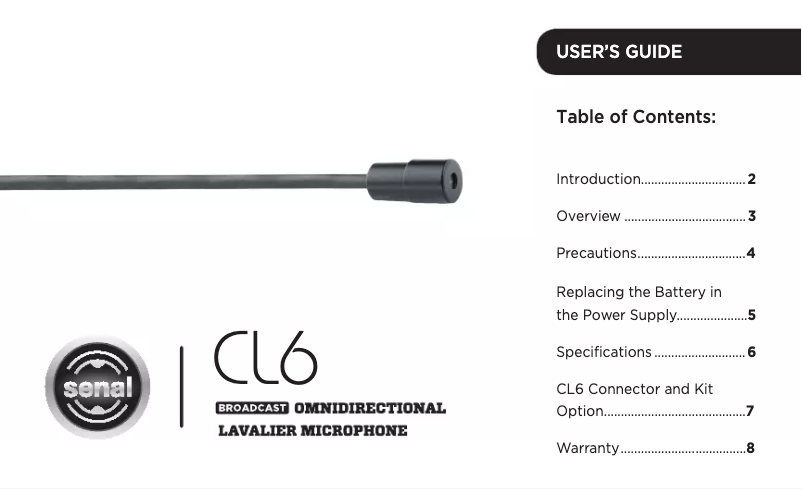 Imagen de la primera página del manual del dispositivo CL6