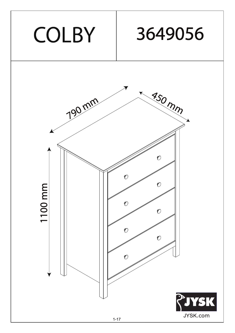 Página 1 del manual Manual de usuario JYSK Colby (79x110x45)