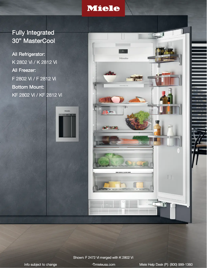 Página 1 del manual Ficha técnica Miele F 2812 Vi