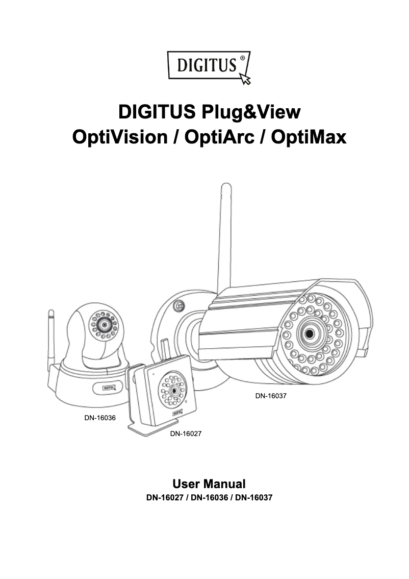 Imagen de la primera página del manual del dispositivo OptiVision DN-16027